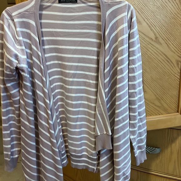 Bajee collection grey and white sweater jacket size large - Picture 4 of 9